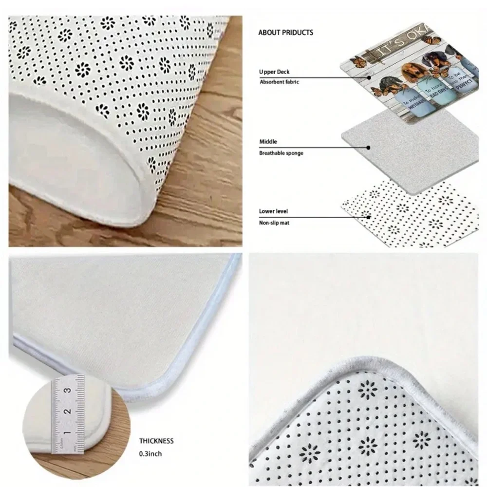Dachshund Dog Themed Double-Sided Doormat Dog Food Mat